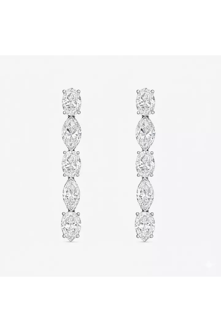 diamond drop earrings on a model for rent