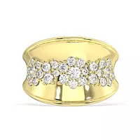 Rent concave diamond pave fashion ring for special occasion in yellow gold