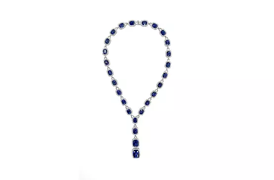 Rent blue Eco Sapphires and Eco Diamonds Lariat Necklace 