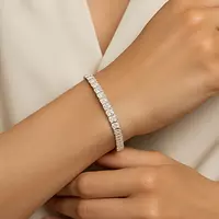 Emerald Shaped Eco Diamonds Tennis Bracelet