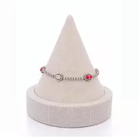 rent diamond tennis bracelet with pear shaped diamond stations and pink and white diamonds