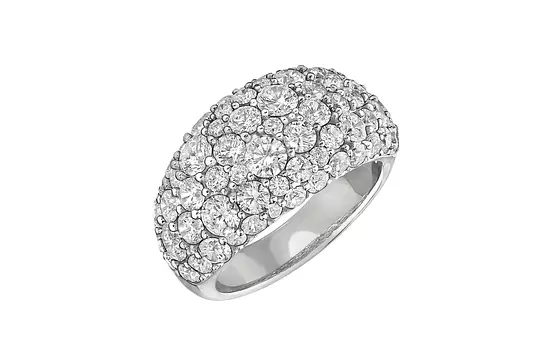 Rent pave diamonds dome fashion cocktail ring for wedding or special event
