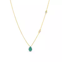gold chain with emerald pendant on rent for women
