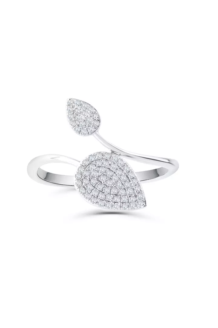 silver pave diamond ring for women on rent