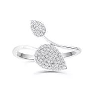 silver pave diamond ring for women on rent