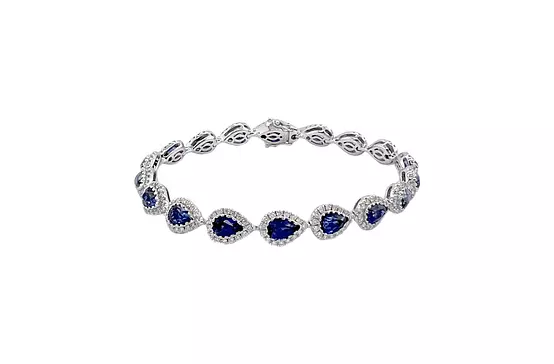 Rent Eco Blue Sapphires and Eco Diamonds Bracelet 