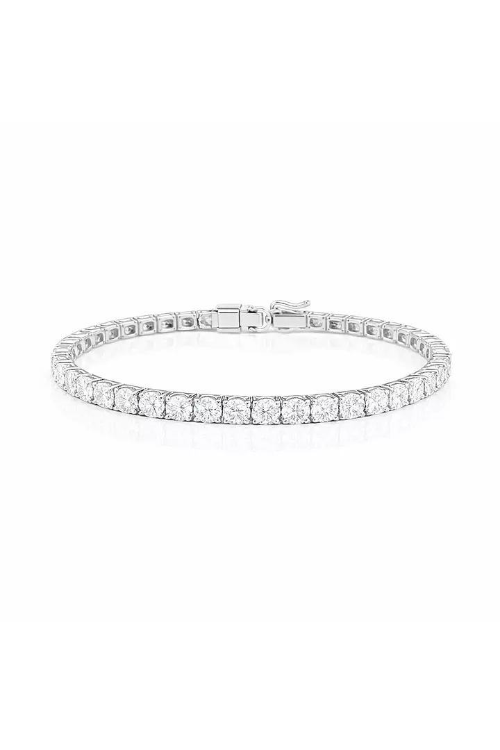 rent diamond bracelet round in white gold 