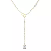 Rent Y shape lariat diamond necklace in yellow gold for a wedding
