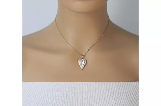 rent rose gold and mother of pearl diamond necklace