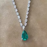 Rent Emerald and Diamonds Tennis Necklace V shape