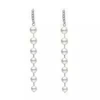 silver pearl drop earrings for women on rent