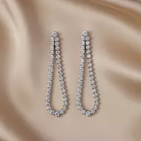Rent Teardrop Eco Diamond Linear Drop Earrings for borrow