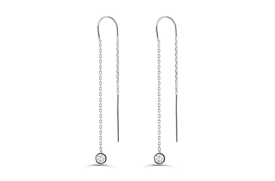 diamond threader earrings for women on rent
