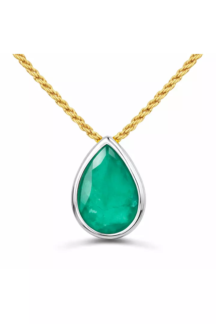 Rent Emerald and Diamond Gold Necklace for a Wedding