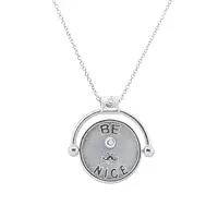 sterling silver coin necklace with diamond on rent for women