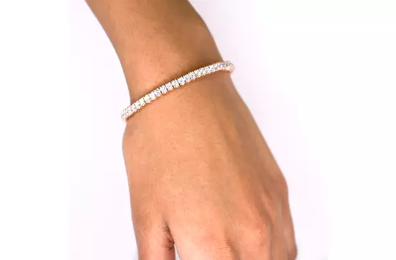 rose gold diamond tennis bracelet for rent for bridal events