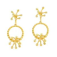 gold and diamonds drop earrings for rent