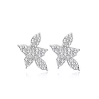 Diamond cluster star earrings