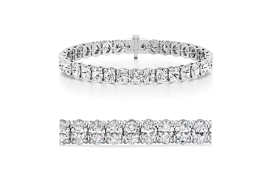 rent oval diamonds bracelet in white gold 17 carats