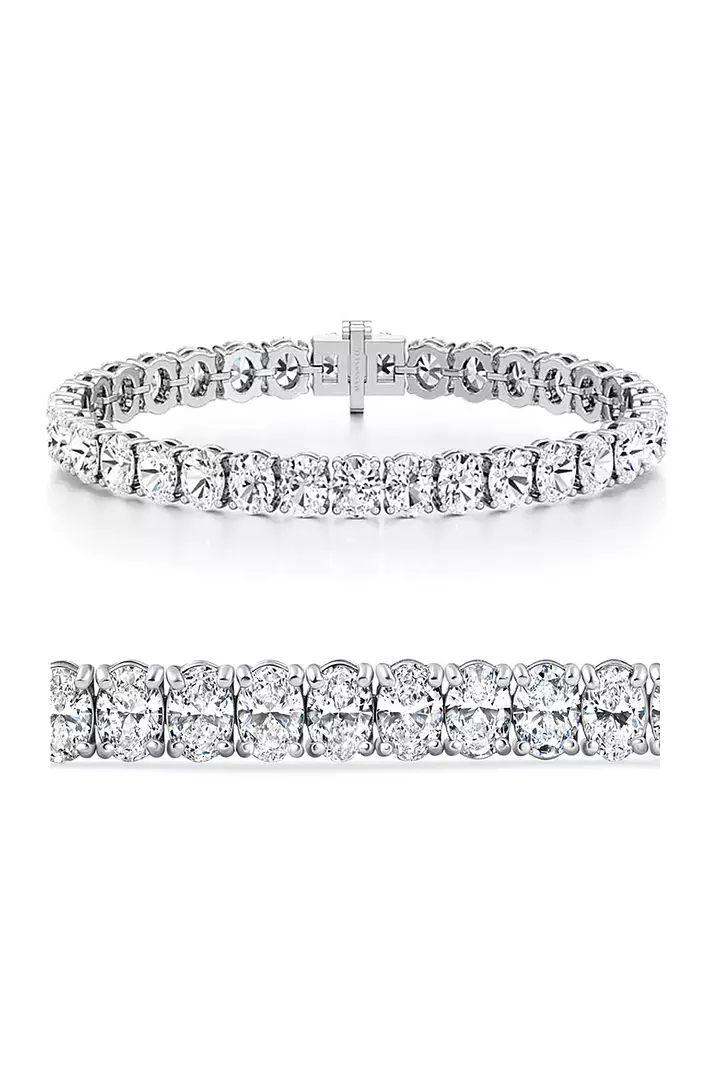 rent oval diamonds bracelet in white gold 17 carats