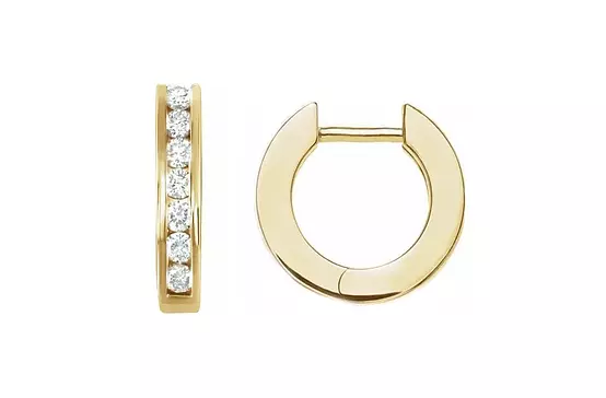 yellow gold diamond hoop earrings on rent for women online