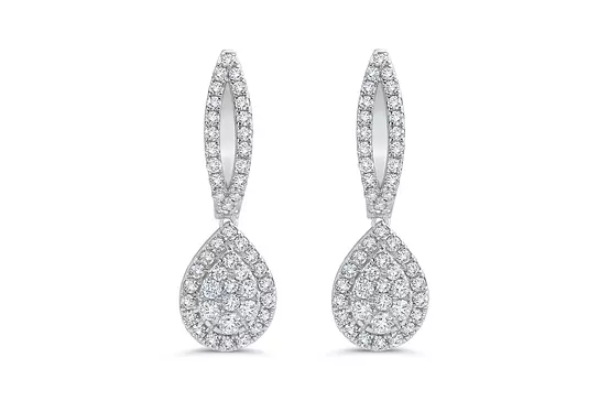 pear shaped diamond drop earrings for rent