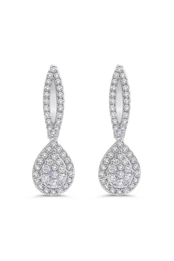 pear shaped diamond drop earrings for rent