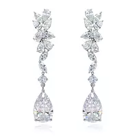 bridal diamond rental earrings for rent with pear shaped diamonds