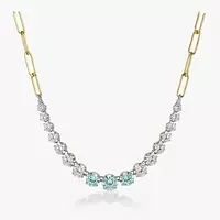 Rent White Blue Graduated Diamonds Necklace