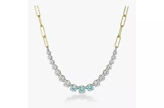 Rent White Blue Graduated Diamonds Necklace