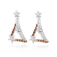 rent white and chocolate diamonds drop fashion earrings for a special event