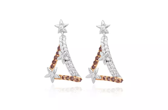 rent white and chocolate diamonds drop fashion earrings for a special event