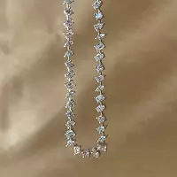 Rent diamond tennis necklace with different shape diamonds 