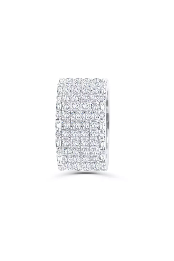 silver pave diamond ring for women on rent