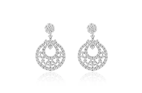 rent circle diamond drop earrings