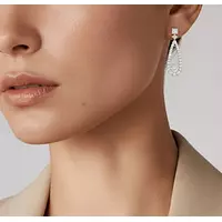 Teardrop Shaped Pave Diamonds Drop Earrings