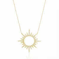 Starburst Luvente Diamond Circle Necklace for Rent