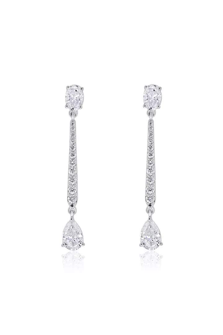 Teardrop diamond stick drop earrings for rent