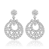 rent circle diamond drop earrings for a wedding