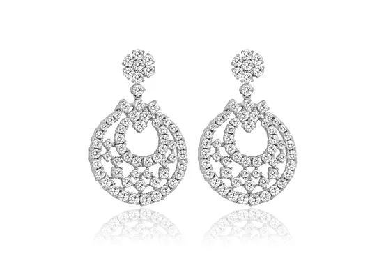 rent circle diamond drop earrings for a wedding