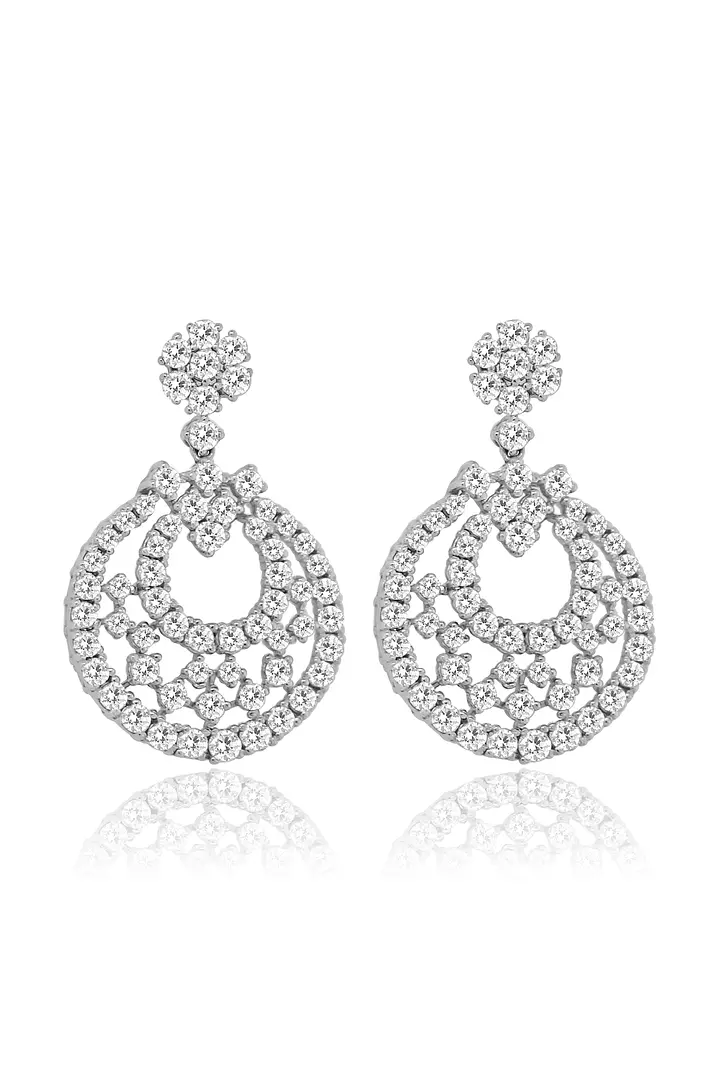 rent circle diamond drop earrings for a wedding