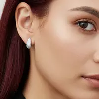 Monaco Dome Pave Eco Diamond Puff Earrings