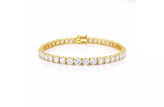 rent yellow gold diamond tennis bracelet for a wedding