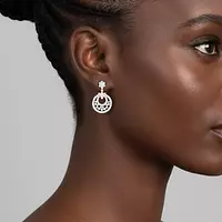 rent circle diamond drop earrings