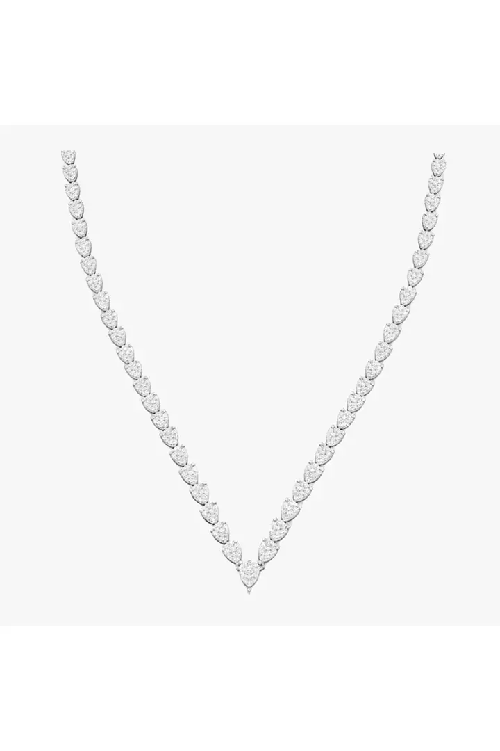 Rent Pear shaped diamond tennis necklace