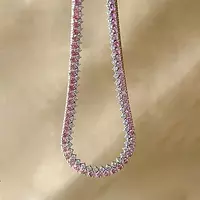 Pink and white diamonds tennis bracelet for rent for weddings 