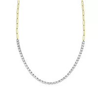 Rent diamond tennis necklace with paperclip design