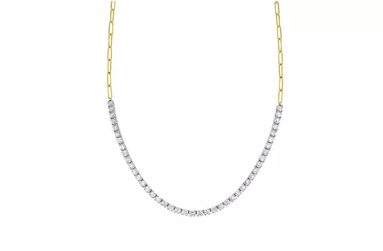 Rent diamond tennis necklace with paperclip design