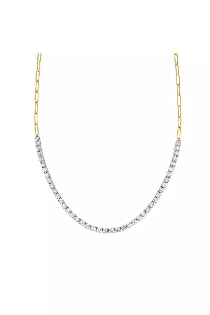 Rent diamond tennis necklace with paperclip design