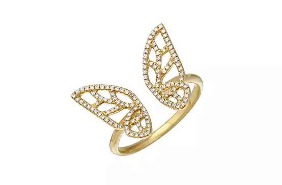 gold diamond butterfly ring for women on rent